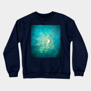 Fractal ghost ship on the azure ocean Crewneck Sweatshirt